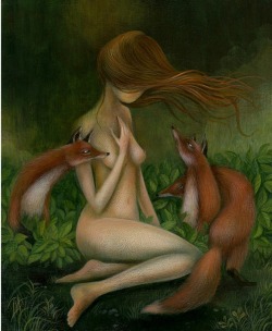 felixinclusis:  surreal-life: A Leash of Foxes by Dan May