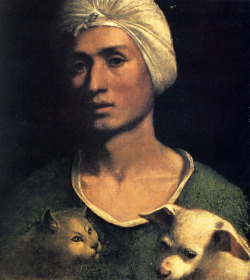indigodreams:  Dosso Dossi. Portrait of a Young Man With a Dog