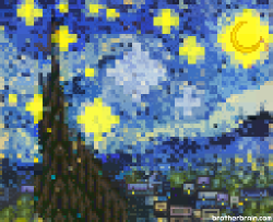 brotherbrain:  8-Bit Starry Night by Brother Brain.Prints available