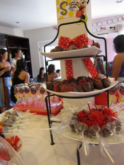 sugarsweetideas:  A mini mouse candy buffet! Chocolate covered