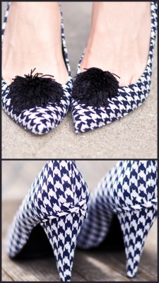 truebluemeandyou:  DIY Houndstooth Shoes. Tutorial by …love