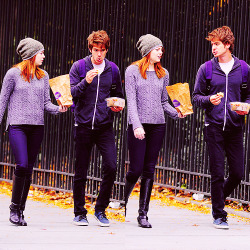 thebeautyofsolitude:   ~ Andrew Garfield & Emma Stone | Out&About