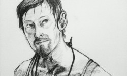 practice drawing Daryl Dixon, using a screencap from the most