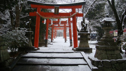 blue-serendipity:  winter / snow : kyoto, japan by momoyama