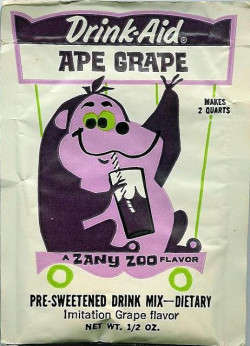 cryptofwrestling:  Drink-Aid Ape Grape drink mix 