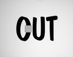 visual-poetry:  “cut out” by kay rosen 