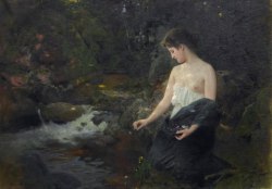 23silence:  Albert Ritzberger (1853-1915) - Young Girl at a Stream