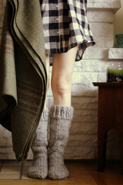 Comfy socks and large flannel shirts. I want to be snuggled up