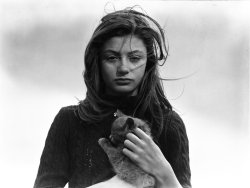 firsttimeuser:  Anouk Aimee and her cat Tulip Flower, 1947 by Émile