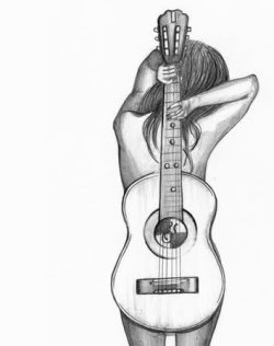 Una muchacha y una guitarra para poder cantar.