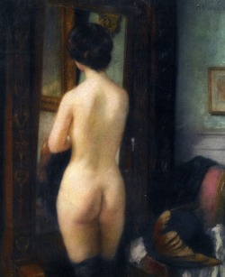 art-mirrors-art:  Henri Gervex - Nu à la Psyche (1908) 