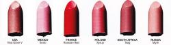 suspends:   Most popular MAC shades by country.  France has the