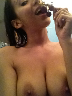 NSFW: Eating grapes in the shower. And taking a picture of it. This is normal right?
