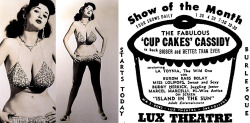  &ldquo;BIGGER and BETTER THAN EVER!”..   CupCake(s) Cassidy Promo photo with newspaper ad for an appearance at the ‘LUX Theatre’ theatre; in Toronto, Ontario.. 
