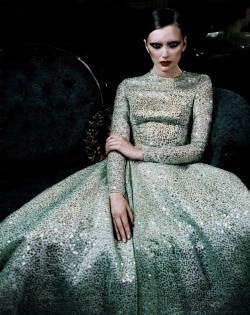 Lily Donaldson in Rochas  by Emma Summerton for W January 2012