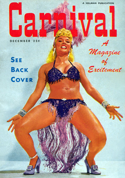 Lilly “The Cat Girl” Christine graces this very colorful cover of ‘CARNIVAL’ magazine; a popular 50’s-era Men’s Pocket Digest..