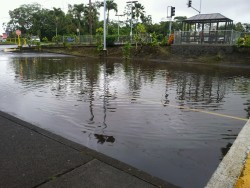 Even in paradise it rains. This is outside our mall.