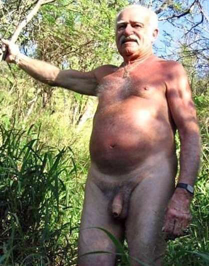 Cute naked grandpa