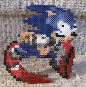 epicpixel:  I have brought Dumb Running Sonic into the realm of physical reality with perler beads!  I love Dumb Running Sonic! http://epicpixel.tumblr.com/ REBLOGGED because the first one wasn’t working right.  omg, he’s drooling too.