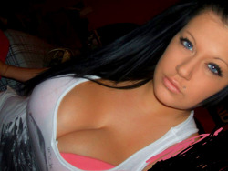 naughtyamateurs:  Sexy blue eyed babe with piercings shows off