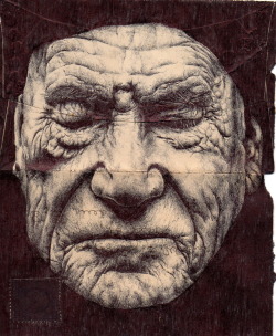 fer1972:  Bic Biro on 1918 envelope www.markpowellart.tumblr.com