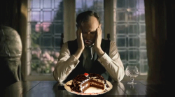 woodsandfrozenlake:  Mycroft looks at the half eaten cake, feels