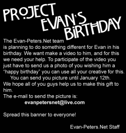 PROJETO DE ANIVERSARIO DO EVAN o Evan-Peters.Net team esta planejando