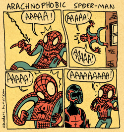 kateordie:  somewhereontheiceplanet:  Arachnophobic Spider-Man
