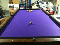 refelted a friends pool table.