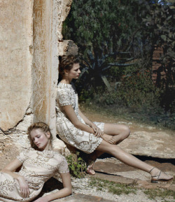 Maud Welzen and Bette Franke by Deborah Turbeville for Valentino