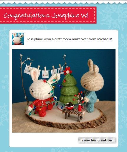 amorningcupofjocreations:  January 3, 2012.   I WON THE CRAFTS CONTEST!!! :O The excitement that pulsed through my network of family and friends today was amazing!  I received tons of happy phone calls, texts, and messages from the ones I love to tell