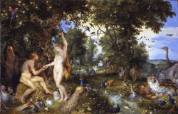 artandopinion:  The Garden of Eden with the Fall of Man circa