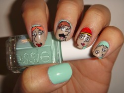 omnomnom88:  Family Guy, Using my favorite, Essie’s Mint Candy