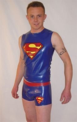 28. Super sexy; shiny latex and short shorts. stevebluf:   Superboy