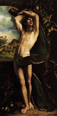 poboh:  St Sebastian, Dosso Dossi. Italian High Renaissance Painter