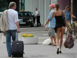 oopskarts:  lucky guy is lucky - street upskirt 