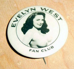 Vintage pinback button given to official members of the Evelyn