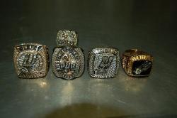  the san antonio spurs championship rings  in all their glory