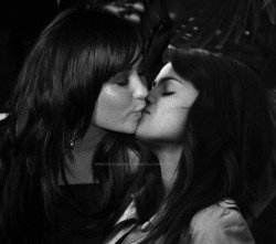 celebsnboobs:  Demi Lovato and Selena Gomez having a nice smooch