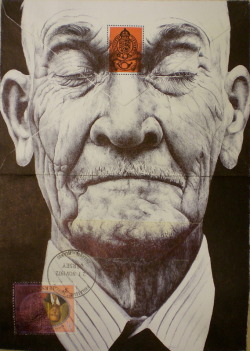 oliphillips:  Bic biro illustration on vintage envelope by Mark