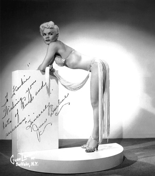 June Darlene aka. “The Blonde Cyclone”.. Vintage 50’s-era promo photo personalized: “To Frankie — Wishing you lots of luck and success.. Sincerely, June Darlene”