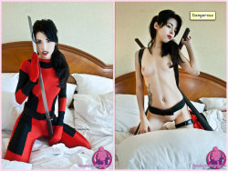 cumplaycosplay:Amelia as Deadpool