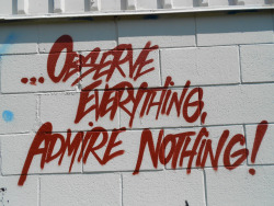 graffquotes:  Observe everything, admire nothing! 