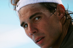 rafaelnadalfans:  Day 6 - Rafael Nadal practicing!! (Photo by