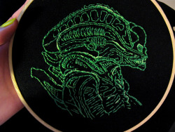 gothiccharmschool:  … and some people embroider xenomorphs.