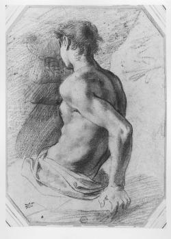 necspenecmetu:  Annibale Carracci, Male Nude, Half-Figure, 16th