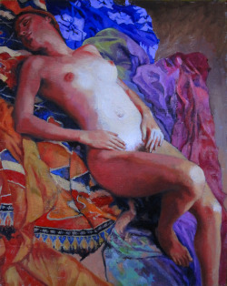 meli66a:  Nude on Scarves - Melissa Grimes, 2012, oil on canvas