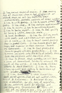 childofthemountains:    From the journals of Kurt Cobain. “I