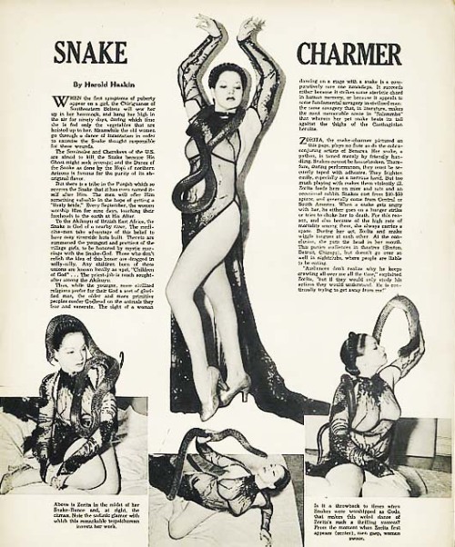 bhof:  Zorita and her “Secret Sacred Snake Dance” partners — as immortalized in: I Married A Savage (1949). 