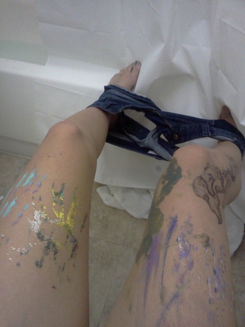 cosmictransformation:  Paintinâ€™ and poopinâ€™ very original congratz! 